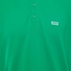 Pre Owned Boss By Hugo Boss Green Cotton Pique Polo T-Shirt XL