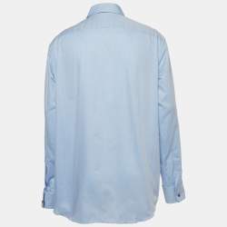 Pre Owned Boss By Hugo Boss  Blue Pinstripe Cotton Long Sleeve Shirt XXXL