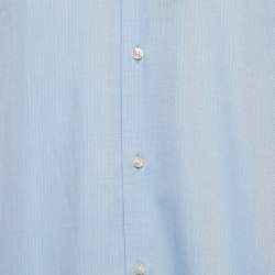 Pre Owned Boss By Hugo Boss  Blue Pinstripe Cotton Long Sleeve Shirt XXXL