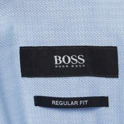 Pre Owned Boss By Hugo Boss  Blue Pinstripe Cotton Long Sleeve Shirt XXXL