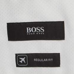Pre Owned Boss By Hugo Boss White Textured Cotton Long Sleeve Shirt XXXL