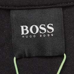 مملوكة مسبقًا Boss By Hugo Boss Black Logo Textured Cotton Crew Neck T-Shirt XXL