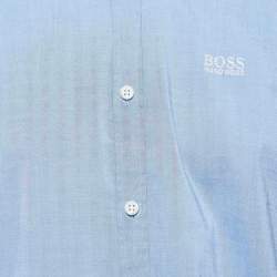 مملوكة مسبقًا Boss By Hugo Boss Blue Cotton Regular Fit Stretch Shirt XXL