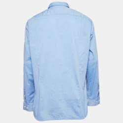 مملوكة مسبقًا Boss By Hugo Boss Blue Cotton Regular Fit Stretch Shirt XXL
