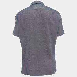 Pre Owned Boss By Hugo Boss Blue Cotton Short Sleeve Shirt XXL