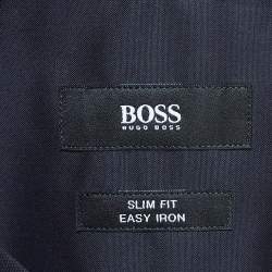 Pre Owned Boss By Hugo Boss Dark Blue Cotton Easy Iron Slim Fit Shirt 2XL