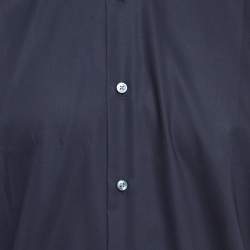 Pre Owned Boss By Hugo Boss Dark Blue Cotton Easy Iron Slim Fit Shirt 2XL