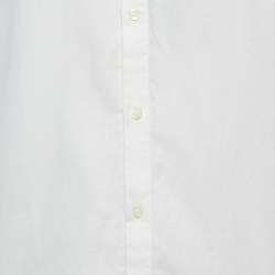 Pre Owned Boss By Hugo Boss White Logo Embroidered Cotton Regular Fit Shirt XXL