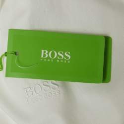 Pre Owned Boss By Hugo Boss White Logo Embroidered Cotton Regular Fit Shirt XXL