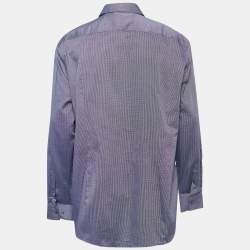 مملوكة مسبقًا Boss By Hugo Boss Blue Ditsy Cotton Long Sleeve Shirt 4XL