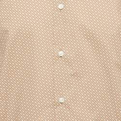 Pre Owned Boss By Hugo Boss Brown B Monogram Cotton Slim Fit Shirt XL