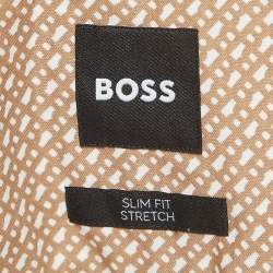 Pre Owned Boss By Hugo Boss Brown B Monogram Cotton Slim Fit Shirt XL