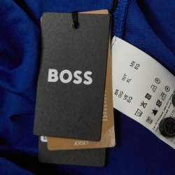 Pre Owned Boss By Hugo Boss Blue B Monogram Cotton Blend Slim Fit Shirt XL