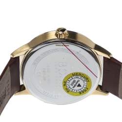 Pre Owned Hugo Boss Blue Rose Gold Tone Stainless Steel Leather Boss HB.332.1.34.3269 Men's Wristwatch 41 mm