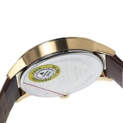 Pre Owned Hugo Boss Blue Rose Gold Tone Stainless Steel Leather Boss HB.332.1.34.3269 Men's Wristwatch 41 mm