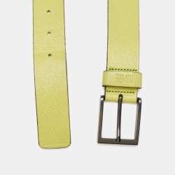 Boss By Hugo Boss Green Embossed Leather Buckle Belt 90 CM