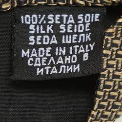 Pre Owned Boss By Hugo Boss Brown Patterned Silk Traditional Tie