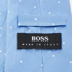 Boss By Hugo Boss Blue Dotted Silk Tie