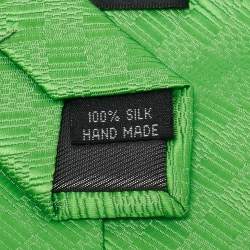 Boss By Hugo Boss Green Patterned Silk Traditional Tie
