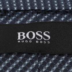 Boss By Hugo Boss Blue Patterned Jacquard Silk Tie