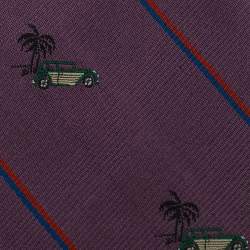Pre Owned Boss By Hugo Boss Purple Vintage Care and Palm Tree Jacquard Silk Tie