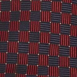 Pre Owned Boss By Hugo Boss Red/Blue Jacquard Silk Tie