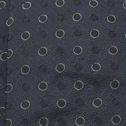 Pre Owned Boss By Hugo Boss Navy Blue Circle Jacquard Silk Tie