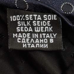 Pre Owned Boss By Hugo Boss Navy Blue Circle Jacquard Silk Tie