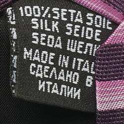 Pre Owned Boss By Hugo Boss Purple Diagonal Stripe Jacquard Silk Tie