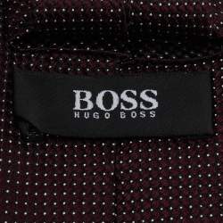 Pre Owned Boss By Hugo Boss Brown Jacquard Silk Tie