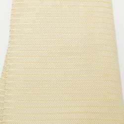 Pre Owned Boss By Hugo Boss Yellow Striped Silk Tie