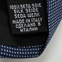 Pre Owned ربطة عنق بوس باي هوغو بوس حرير منقوشة زرقاء داكنة