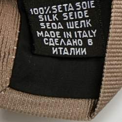 Pre Owned Boss By Hugo Boss Dark Beige Silk Tie