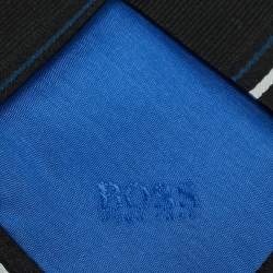 مملوكة مسبقًا Boss By Hugo Boss Black Diagonal Striped Silk Tie