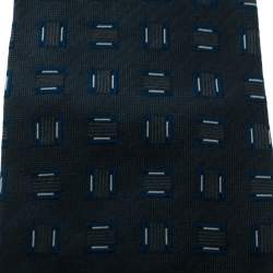 Pre Owned Boss By Hugo Boss Grey Textured Silk Jacquard Traditional Tie