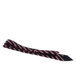 Pre Owned Boss Selection by Hugo Boss Black Striped Silk Tie