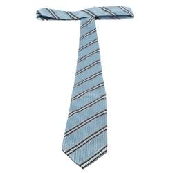 مملوكة مسبقًا Boss By Hugo Boss Blue Diagonal Striped Jacquard Silk Tie 