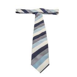 Boss By Hugo Boss Blue Diagonal Patterned Silk Tie