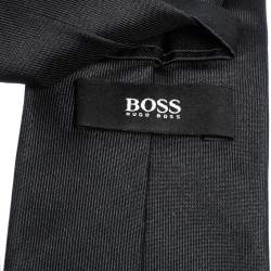 Boss By Hugo Boss Black & Grey Vertical Stripe Silk Tie 