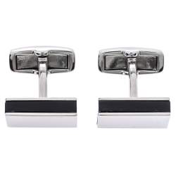 Pre Owned Boss Hugo Boss Silver Tone Rectangular Cufflinks