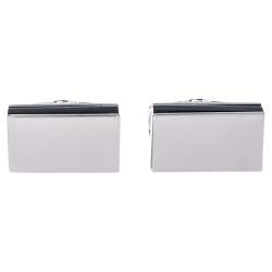 Pre Owned Boss Hugo Boss Silver Tone Rectangular Cufflinks