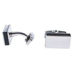 Pre Owned Boss Hugo Boss Silver Tone Rectangular Cufflinks