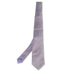 Pre Owned Boss By Hugo Boss Purple Silk Micro Check Tie