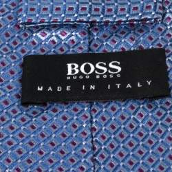 Boss By Hugo Boss Blue Diamond Patterned Silk Tie