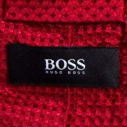 Boss By Hugo Boss Red Patterned Silk Tie