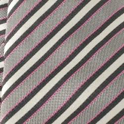 Boss By Hugo Boss White Diagonal Striped Silk Tie