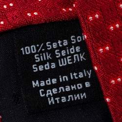 Pre Owned Boss By Hugo Boss Red Dot Patterned Silk Tie