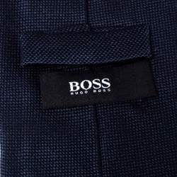 Pre Owned ربطة عنق بوس باي هوغو بوس حرير أزرق كحلي