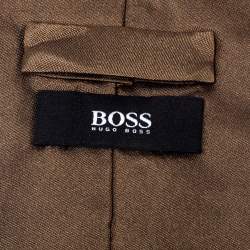 Pre Owned Boss By Hugo Boss Brown Silk Tie