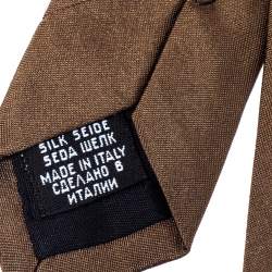 Pre Owned Boss By Hugo Boss Brown Silk Tie
